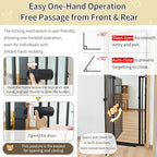 Lumizone Extra Tall Cat Gate 61.02" High Pressure Mounted Extra Wide 2025 New (17 Sizes) 1.37" Gap No Drilling Auto-Close One-Handed Operation Tall Pet Gate for Dogs(Black, 61.02" H x 34.25"-38.38" W)