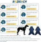 ROZKITCH Warm Dog Pajamas, Comfortable Four-Legged Apparel for Large Dogs, Polyester Coral Fleece Material Jacket for Comfort Thermal in Winter Fall Blue L