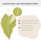 Botanical Leaf Cat Scratching Mat – Leaf-Shaped Natural Sisal Pad for Wall & Floor, Hanging Cat Scratcher with Catnip Pompom, Unique Indoor Jungle Decor & Furniture Protector (21.7 x 13 x 0.2 inches)