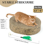 Cat Scratcher Cardboard 2in1 Oval Cat Scratcher Bed for Indoor Cats Cat Scratch Pad Bowl with Scratching Toy Corrugated Lounge Bed&Furniture Protector &Training Toy XL（Black）