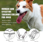 Stainless Steel Curved Prongs Dog Training Collar Adjustable Pet Pinch Collar for Dogs with The Swivel Ring 22in x 3.0mm (Neck Size up to 18in) M/L