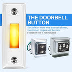 Dreyoo Metal Doorbell Push Button, Heavy Duty Metal Door Bell Wired Button LED Lighted Wall Mounted Doorbell Push Buttons for Home, Universal Garage Door Opener Switch Property in Copyright(White)