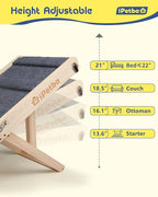 Dog Ramp for Couch & Bed - Joint & Spine Support with Gentle Incline for Small Dogs, Adjustable, Anti-Slip & Foldable, Up to 35 lbs