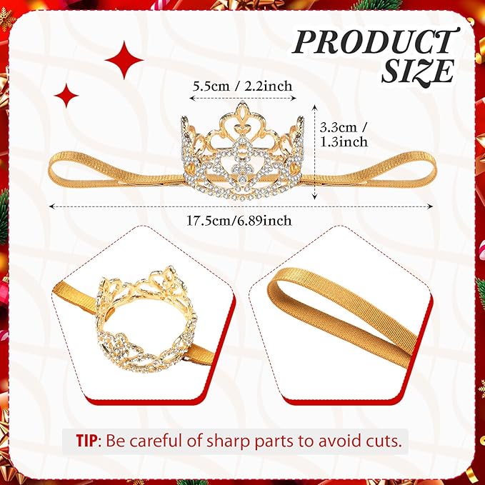 2 Pcs Dog Crown Headband Dog Tutu Dress Set Crystal Rhinestone Tiara Crown Tutu Skirt Pet Dress Costume for Puppy Birthday Party Wedding Photo Prop Costume