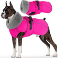 Dogcheer Dog Coat with Pocket, Waterproof Dog Jacket with Adjustable Buckle, Reflective Puppy Winter Coat Warm Turtleneck Fleece SnowJacket for Small Medium Large Dogs - Pink M