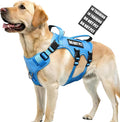 WINSEE Escape Proof Dog Harness, Service Working Molle Harness with Double Handle, Tactical Pet Vest with 4 Patches for Small Medium Large Dogs Walking Hiking Hunting