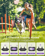 SLOPEHILL Dog Shock Collar,4200FT Dog Training Collar with Remote,IPX8 Waterproof E-Collar with Beep,Vibration,Shock,Flash Light,No Shock Mode,Electric Shock Collar for Small Medium Large Dog,Purple