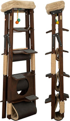 Stakmore Folding Cat Tree, Espresso – Hardwood & Plywood, No Assembly Required, Space-Saving Design