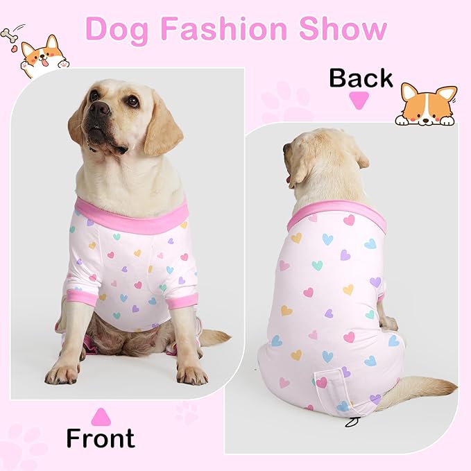 Glittme 2PACK Dog Pajamas Soft Dogs Clothes for Small Medium Dogs Elastic Cats Apparel Breathable Dog Pjs for Puppy