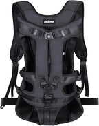 PetBonus Pet Front Dog Carrier Backpacks, Adjustable Pet Backpack, Legs Out Easy-fit Puppy Chest Carrier for Medium Small Dogs, Hands Free for Hiking, Cycling (Black, XL)