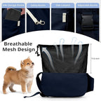 Dog Sling Carrier for Small Dogs and Cats, Lightweight Collapsible Pet Travel Bag with Adjustable Strap, Side Pockets & Breathable Mesh (Navy Blue, 15.7" L x 5.9" W x 8.6" H)