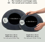 MEOWFIA Cat Cave – Premium Felt Cat Bed for Indoor Cats, Handmade Merino Wool (Slate Grey, Large)