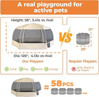 EighteenTek® XXLarge Popup Portable Dog Houses 10'x4.8'H Assembly-Free Gazebo-Style Dog Cot Cat Playpen Screen Pet Tent Sun Shade Shelter Dog Bed with Canopy for Outdoor Anti-Bugs with Leakproof Floor