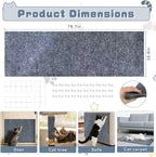 78.7"X15.8" Cat Scratch Furniture Protector, Anti Scratch Couch Protector from Cat Claws, Self-Adhesive Cat Scratching Pads, DIY Couch Cat Scratcher for Corner Sofa Wall & Door (Gray)