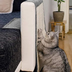 Navaris Cat Scratch Armrest Organizer - Sisal Furniture Protector Scratching Pad for Cats - Scratcher Mat Cover for Sofa Couch Armchair - Light Gray