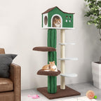 Tangkula Tall Cat Tree for Indoor Cat, 7-Tier 61” Modern Cat Tower with Sisal Scratching Posts, Top Condo, Soft Mohair Plush Fabric, Cute Cat Tree for Large Cats 20 lbs Heavy Duty