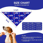 4th of July Dog Bandanas 2-Pack for Medium Large Dogs - Double-Sided Patriotic USA Flag & Paw Print Tie-On Scarves, Red White Blue for Boy or Girl Pups, 14-18" Neck