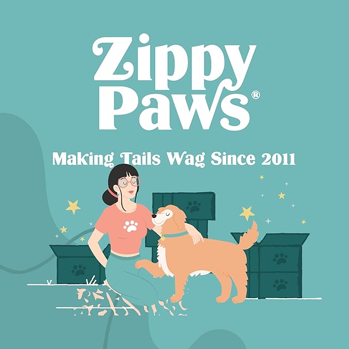 ZippyPaws Loopy - No Stuffing Dog Toys to Keep Them Busy, for Small, Medium, & Large Dogs, Squeaky Pet Toy for Boredom, Unstuffed Chew Toy, Soft Plush Puppy Products, Sheep - 10"