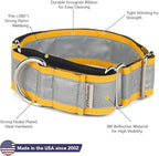 If It Barks - 1.5" Reflective Martingale Collar for Dogs - Adjustable - Made in USA - Strong, Durable, and Comfy - Ideal for Training - Suitable for Most Breeds - Medium, Yellow Gold