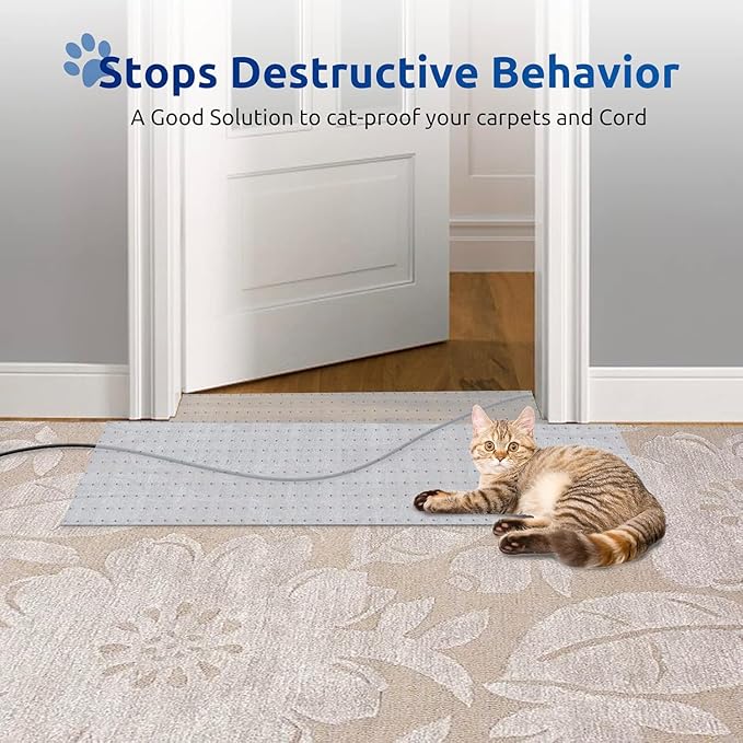 Cat Scratch Carpet Protector Mat for Furniture Plastic Floor Shield Non-Slip Door Mat for Pets Cat Scratch Pad Carpet Protector for Pets Furniture Protector from Cats Scratching - Cut to Size 3.28FT