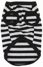 LOPHIPETS 100% Cotton Striped Dog Shirts for Small Dogs Chihuahua Puppy Clothes Tank Vest-Black and Gray Strips/XXS