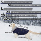 Lelepet Warm Dog Coat Waterproof Dog Jacket for Large Dogs Reflective Fleece Vest with Adjustable Buckle Hook & Loop Windproof Cold Weather Coats for Small Medium Large Dogs, Navy Blue, L
