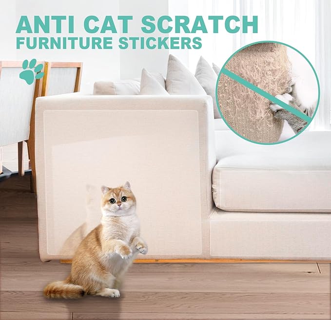 Door Protector from Dog Scratching, Thicken Single Side Adhesive Couch Cat Scratch Protector, Clear Heavy Duty Flexible Door Claw Shield, Anti Scratch Furniture Protector - (197" x 12")