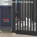 51.18 Inch Extra Tall Pet Gate, 29.5-43" Adjustable Wide Auto Close Dog Gates, Pressure Mounted Walk Through Tall Cat Gate for Doorways,Hallway,Stairs（Black）