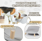 Raised Dog Feeder Bowl Stand - Elevated Dining Table for Medium and Large Dogs - Fits Food and Water Dish up to 8" Diameter - Grey (Bowl Not Included)