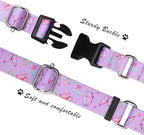 Hikiko Martingale Collar for Dogs Purple Butterfly Nylon Dog Collars with Buckle for Cute Girl Small Medium Large Dogs（Purple Butterfly,Medium）
