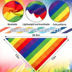 Whaline 2 Pack Gay Pride Day Dog Bandanas Triangle Pet Scarf Rainbow LGBTQ Flag Adjustable Washable Puppy Neckerchief Dog Bib for Medium Large Cat Costume Party Accessories