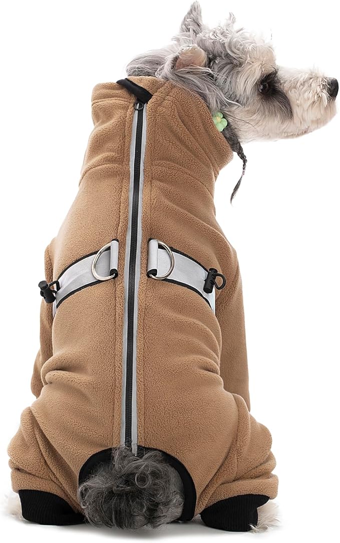 Polar Fleece Dog Coats for Small Medium Dogs, Winter Jacket Sweater Vest Bodysuit, Four-Legged Warm Clothes Pajamas