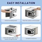 Cat Houses for Indoor Cats,Foldable with Cat Scratch Pad and Hanging Fur Ball - Washable Semi-Enclosed Cat Bed, Warming Comfy Cat Tent,16.5x16.5x12.99inch, Grey