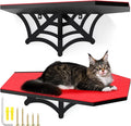 Gothic Wall Mounted Halloween Shelf Coffin Spider Web Style Cat Tree Wall Load Bearing up to 30 Lbs/ 14 kg Black Cat for Indoor