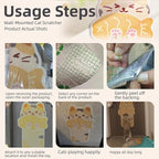 Wall-Mounted Cat Scratcher, 2025 Upgraded Indoor Cat Wall Scratcher — Self-Adhesive Double-Sided Tape, Trimable Scratching Surface, Suitable for Walls/Sofas/Floors (IncludesToy) (Gluttonous Cat)