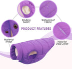 ASENKU Dog Winter Coat - Waterproof Windproof Dog Jacket, Warm Snowproof Doggie Puffer Vest for Cold Weather, Lightweight Snow Coats for Small Medium Large Dogs (Purple, XL)