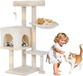 BLKMTY 36" Cat Tree Tall Cat Tower for Indoor Cats Condo Climber with Scratching Post, Climbing Stand, Plush Top Perch and Mouse Toy Cats Playhouse Kitty Activity Trees with Hammock, Beige