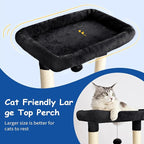 Cat Craft Cat Tree 63 Inch Cat Tower for Indoor Cats, Multi-Level Cat Tree for Large Cats 20 lbs+ Heavy Duty Cat Tower with Sisal Scratching Posts, Hammock, Condo and Extended Platform, Black