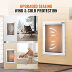 VEVOR Pet Door for Interior and Exterior Doors, Aluminum Frame, Metal Closing Panel and Lock, Strong and Durable Dog Door, Pet Door Suitable for Medium Dogs (White-Medium)