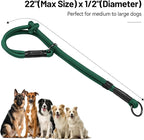 Slip Dog Collar, Nylon Rope Dog Choker Collars with Adjustable Stopper, Heavy Duty Collar for Medium Dog Training (Green)