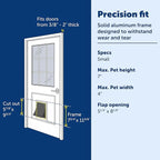 PetSafe Freedom Aluminum Pet Door for Dogs and Cats, Small, White, Tinted Vinyl Flap