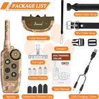 Electric Shock Collar - Dog Training Collar with Remote 2000ft, Waterproof Dog Shock Collar for Medium Large Dogs with Strong Vibration&Beep, Rechargeable E Collar with 2 Collar Straps (Desert Camo)