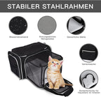 BAGLHER Cat Carrier Bag,Airline Approved Pet Carrier Soft Side Pet Travel 5 Sides Open Doors 3 Sides Expandable Foldable Dog Carrier with Fleece Pad