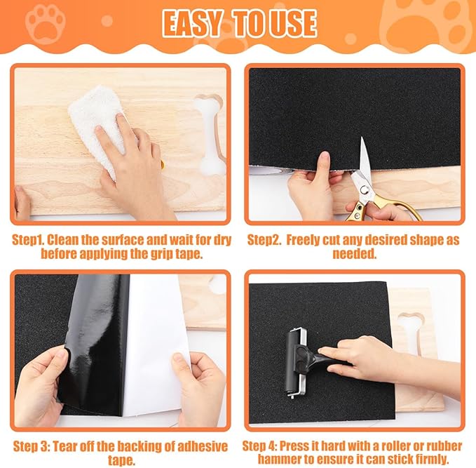 Pet Nail Self Adhesive Replacement Emery Paper Fits Most Dog Scratch Pad Cat Litter Box DIY on The Places Where Pets Like to Scratch Alternatives to Cat and Dog Nail Clippers (10in*13ft, Gray)