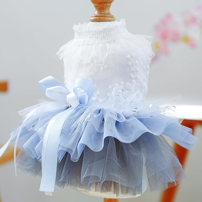 Furbabycare® Elegant Sweet Fashion Puppy Dog Blingbling Princess Skirt Pet Dog Lace Cake Camisole Tutu Dress K-1-andromeda Small