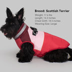 azuza Dog Jacket for Small Dogs Waterproof Dog Coat with Reflective Strips and Harness Built in Warm Fleece Dogs Winter Coat Windproof with Back Zipper, Red L