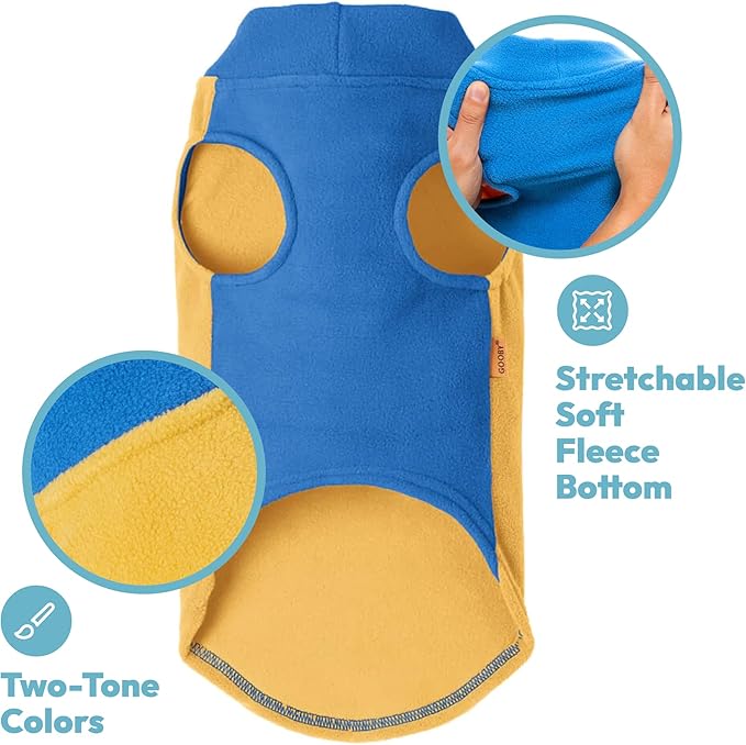 Gooby Half Stretch Fleece Vest Dog Sweater - Peach, X-Large - Warm Pullover Fleece Dog Jacket with D-Ring Leash for Small to Medium Dogs