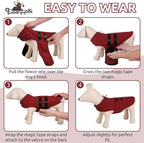 Queenmore Medium Dog Sweater, Soft Fleece Vest Pullover Dog Jacket with Leash Hole, Warm Winter Dogs Clothes Cold Weather Doggy Dachshund Sweaters for Medium Dogs Cats Boy or Girl (Burgundy,M)