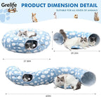 Grelife Cat Tunnel Bed for Indoor Cats, Cute Cat Tunnel Toys, Cat Donut Tunnel Toys with Washable/Removable Cushion, Non-Slip Base, for Cats, Kittens, Small Pets(33.5")