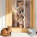 Nuxovilar Cat Scratch Pad 15.3x23.6 Inches Polyester Synthetic Fiber, Peeking Kittens Print, wall cat Scratcher, Scratching mat, Home Decor, Hallway, Living Room (2pcs)